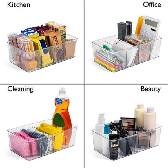 ClearSpace Plastic Pantry Organization and Storage Bins with Dividers - Picture 6 of 12